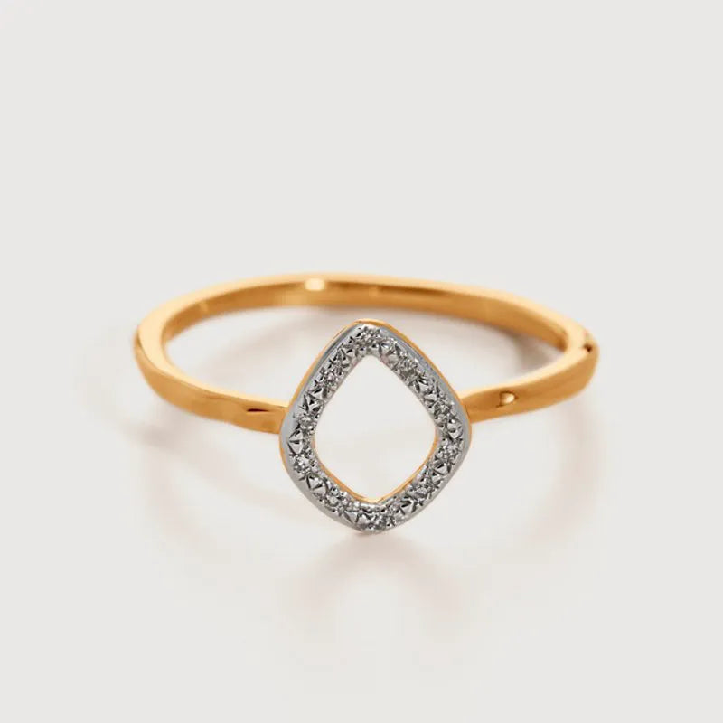 Gold Vermeil Riva Mini Kite Diamond Ring - Diamond
