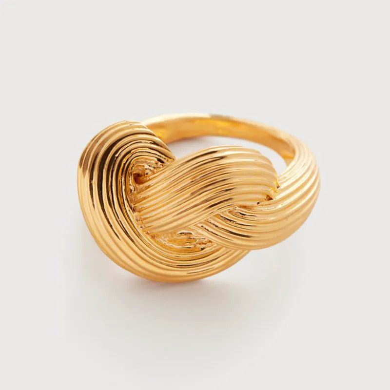 Gold Vermeil Groove Chunky Knot Ring