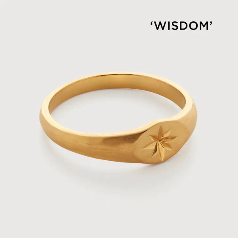 Gold Vermeil Guiding Star Signet Ring