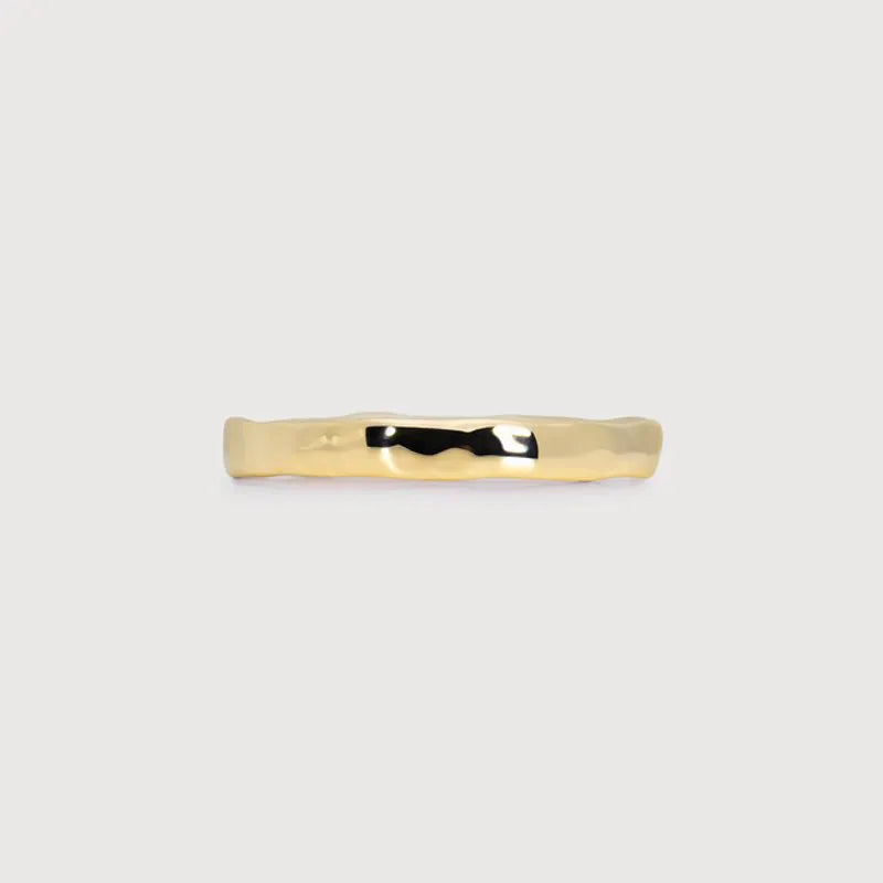 Gold Hammered Slim Band