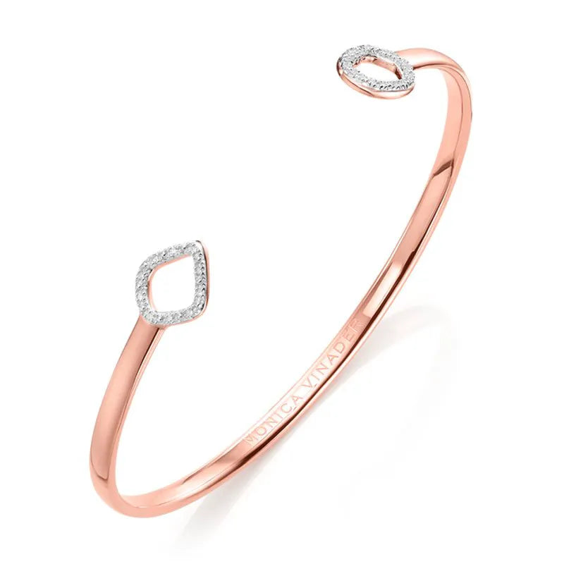 Rose Gold Vermeil Riva Mini Kite and Mini Circle Diamond Cuff - Diamond