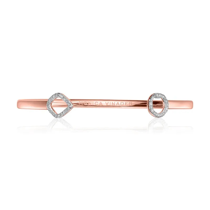 Rose Gold Vermeil Riva Mini Kite and Mini Circle Diamond Cuff - Diamond