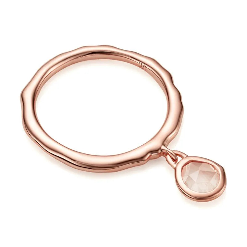 Rose Gold Vermeil MV Siren™ Charm Ring - Rose Quartz