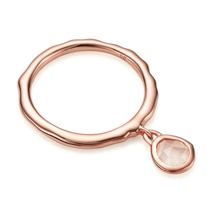 Rose Gold Vermeil MV Siren™ Charm Ring - Rose Quartz