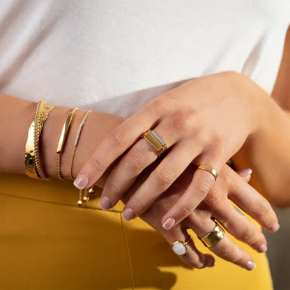 Gold Vermeil Signature Diamond Ring - Diamond