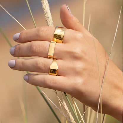 Gold Vermeil Signature Wide Ring
