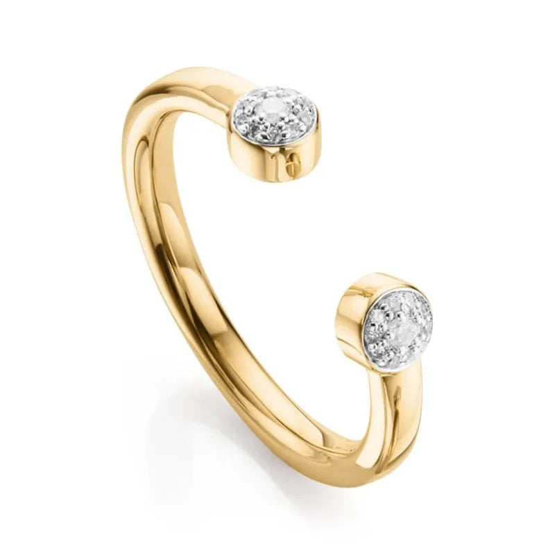 Gold Vermeil Fiji Tiny Button Diamond Ring - Diamond