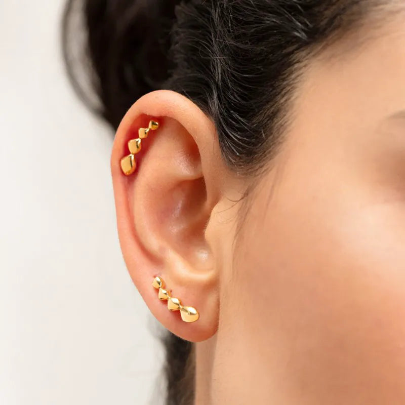 Gold Vermeil Nura Teardrop Single Climber Earring