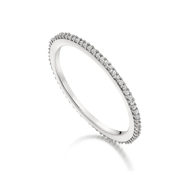 Sterling Silver Diamond Eternity Ring 0.8mm - Diamond