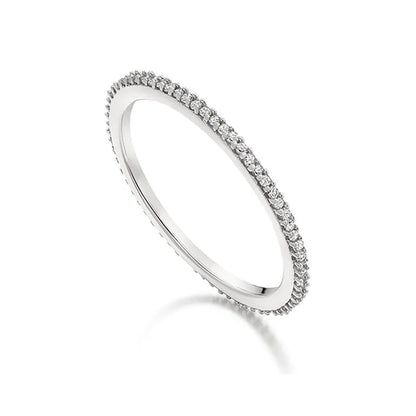 Sterling Silver Diamond Eternity Ring 0.8mm - Diamond