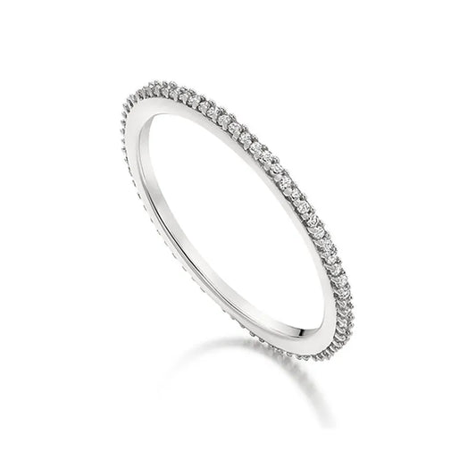 Sterling Silver Diamond Eternity Ring 0.8mm - Diamond