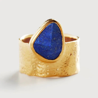 Gold Vermeil Deia Odyssey Ring - Lapis