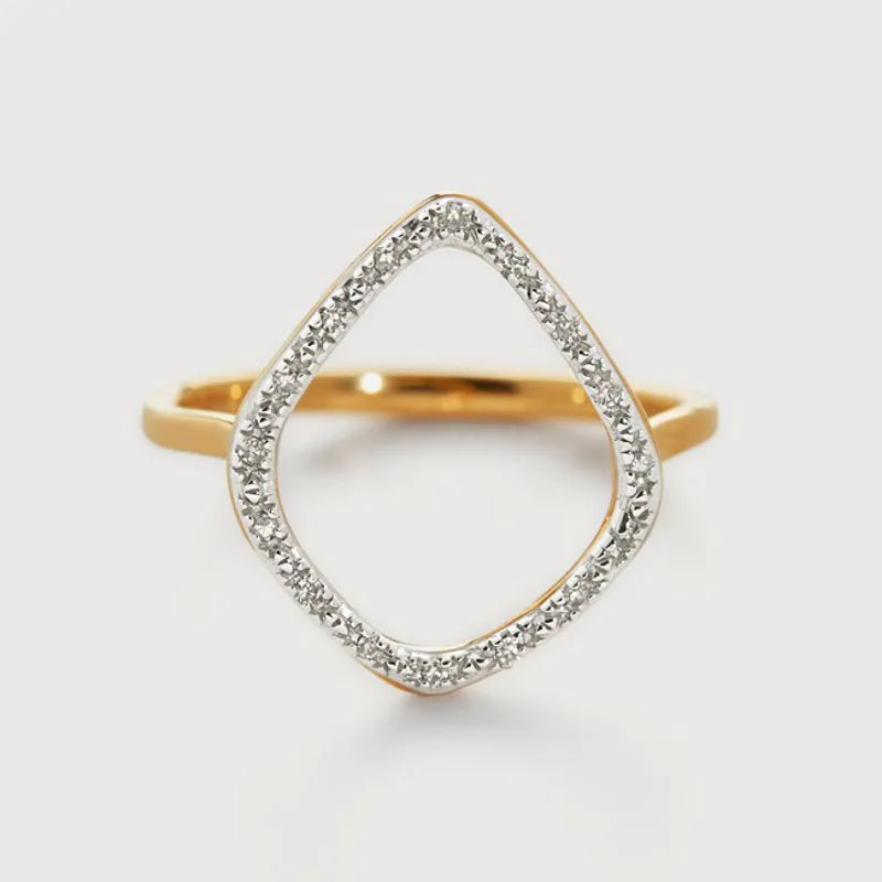 Gold Vermeil Riva Kite Diamond Ring - Diamond