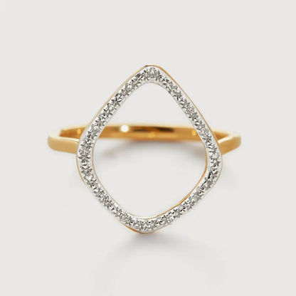 Gold Vermeil Riva Kite Diamond Ring - Diamond
