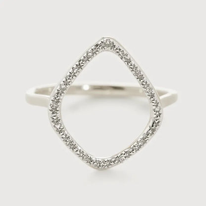 Sterling Silver Riva Kite Diamond Ring - Diamond