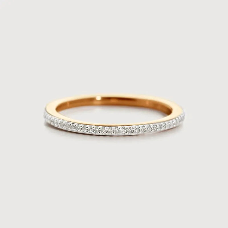 Gold Vermeil Diamond Eternity Ring 0.8mm - Diamond