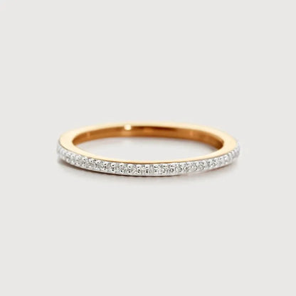 Gold Vermeil Diamond Eternity Ring 0.8mm - Diamond