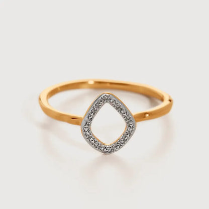 Gold Vermeil Riva Mini Kite Diamond Ring - Diamond