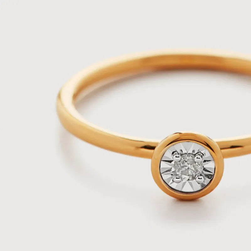 Gold Vermeil Diamond Essential Ring - Diamond