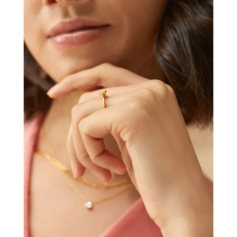 Gold Vermeil Diamond Essential Ring - Diamond