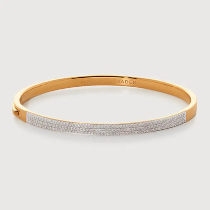 Gold Vermeil Essential Pavé Diamond Bangle - Diamond