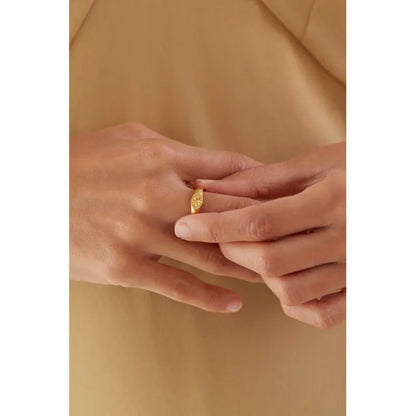 Gold Vermeil Guiding Star Signet Ring