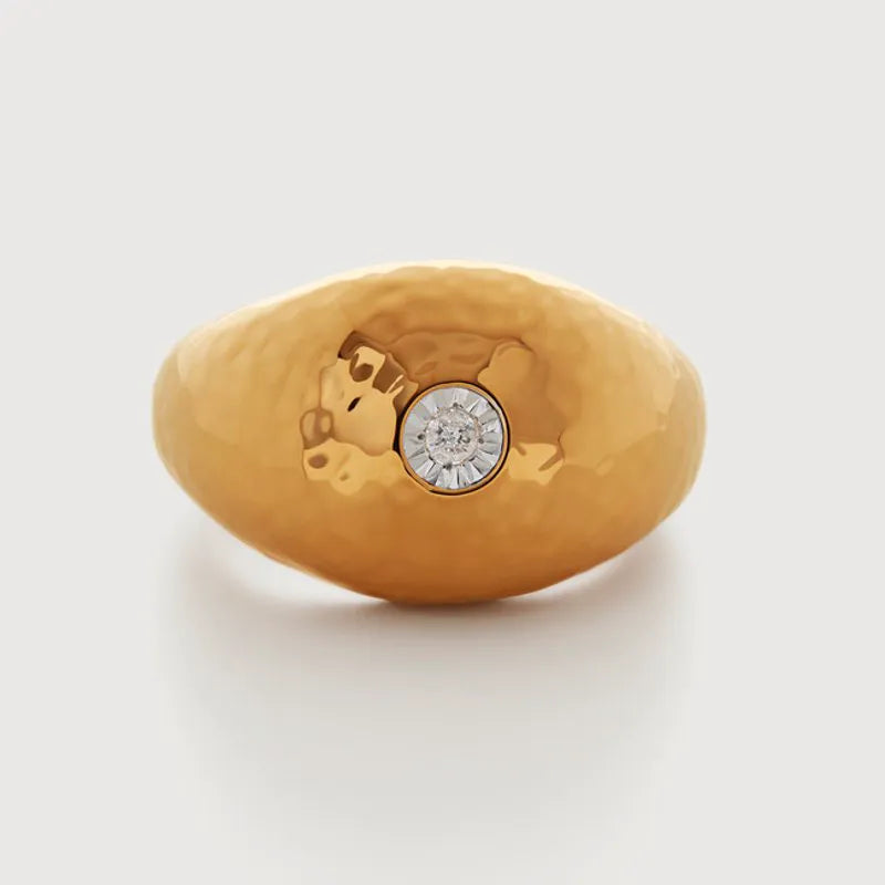 Gold Vermeil Deia Diamond Bold Ring - Diamond
