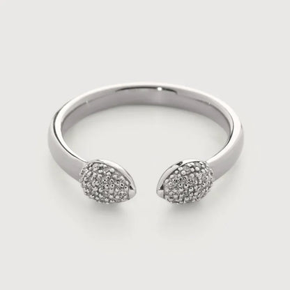 Sterling Silver Fiji Bud Stacking Diamond Ring - Diamond