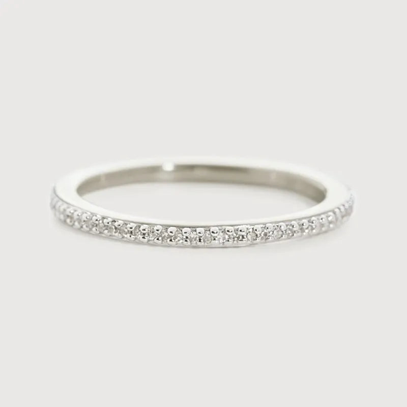 Sterling Silver Diamond Eternity Ring 0.8mm - Diamond