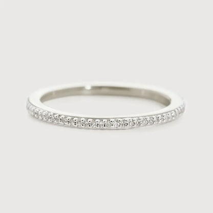 Sterling Silver Diamond Eternity Ring 0.8mm - Diamond