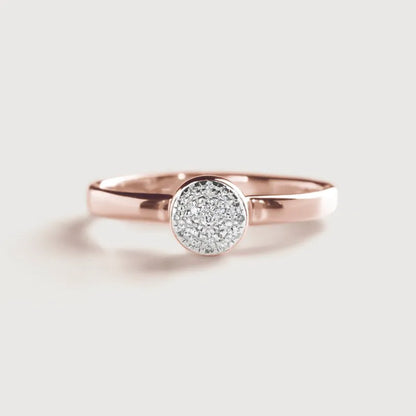 Rose Gold Vermeil Fiji Mini Button Stacking Ring - Diamond