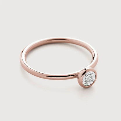 Rose Gold Vermeil Diamond Essential Ring - Diamond