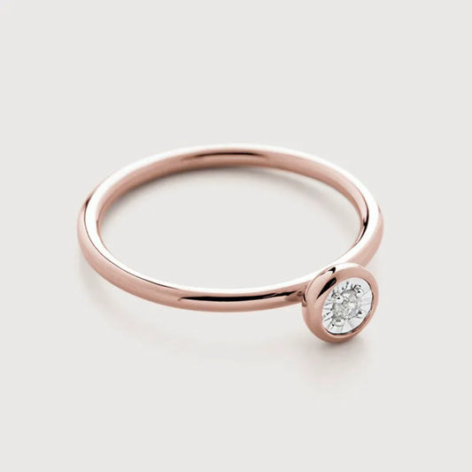 Rose Gold Vermeil Diamond Essential Ring - Diamond