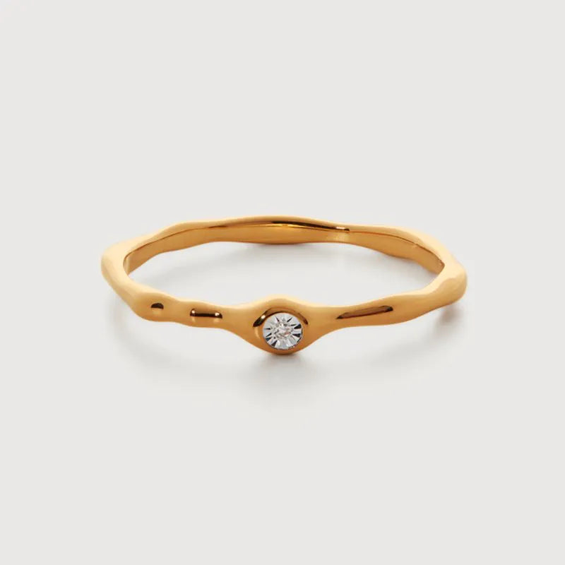 Gold Vermeil MV Siren™ Mini Diamond Stacking Ring - Diamond