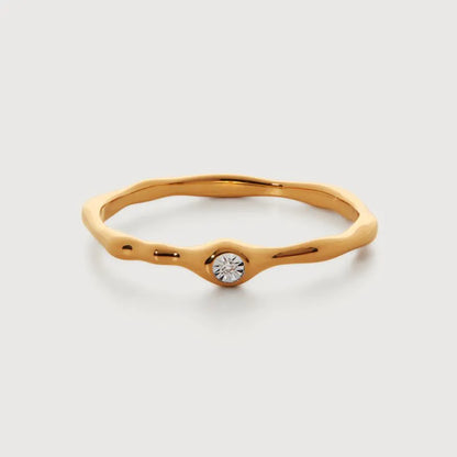 Gold Vermeil MV Siren™ Mini Diamond Stacking Ring - Diamond