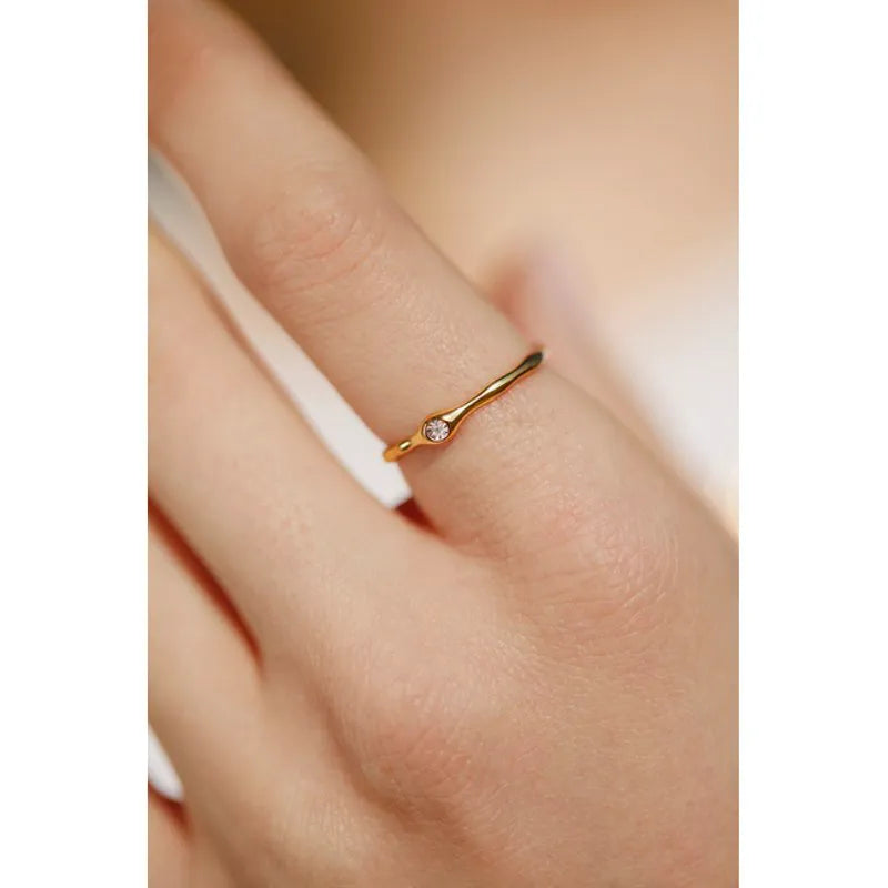 Gold Vermeil MV Siren™ Mini Diamond Stacking Ring - Diamond