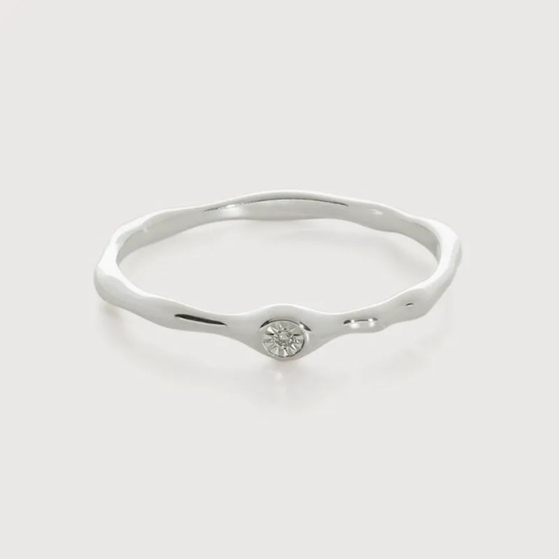 Sterling Silver MV Siren™ Mini Diamond Stacking Ring