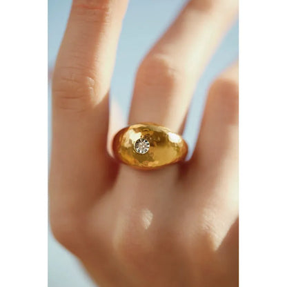 Gold Vermeil Deia Diamond Bold Ring - Diamond