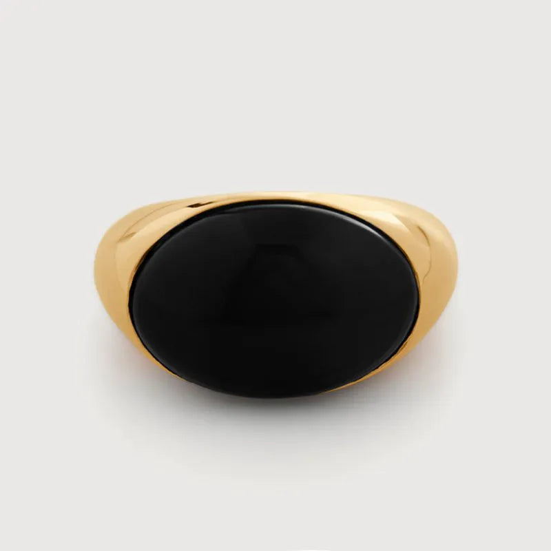 Gold Vermeil Kate Young Gemstone Ring - Black Onyx