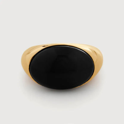 Gold Vermeil Kate Young Gemstone Ring - Black Onyx