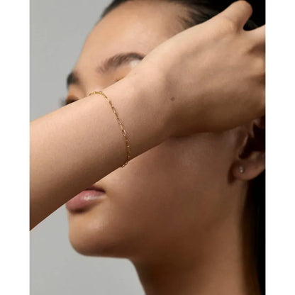 Gold Mini Paperclip Chain Bracelet