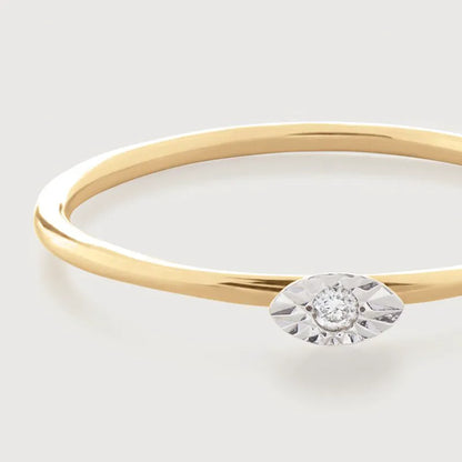 Gold Diamond Marquise Stacking Ring - Diamond
