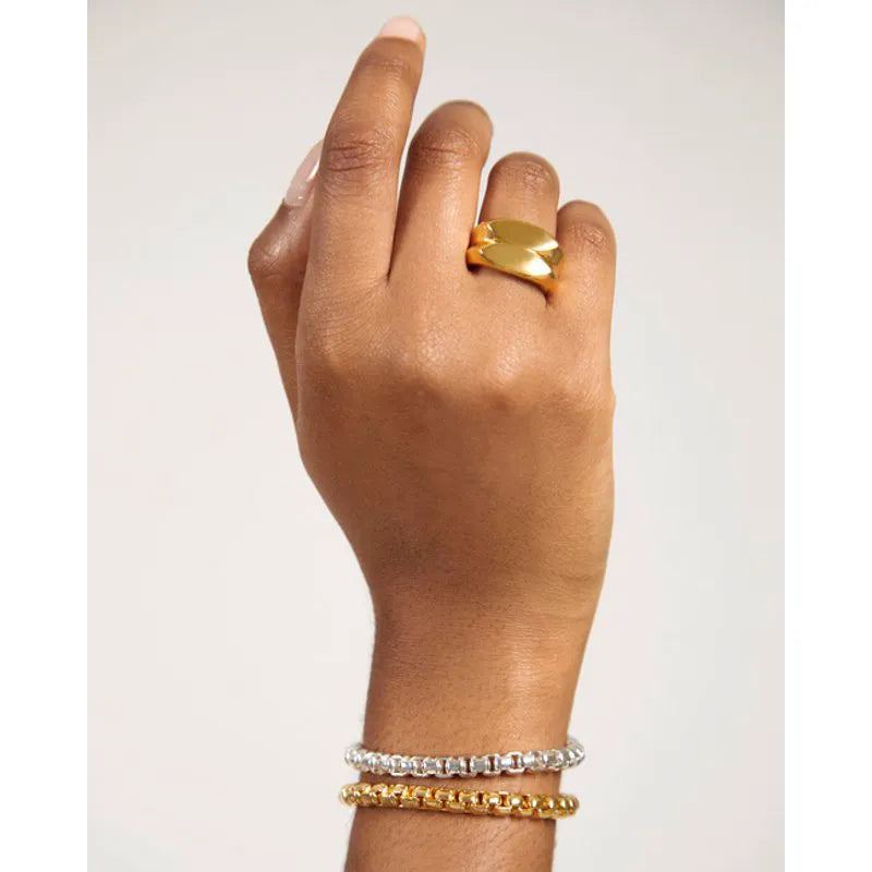 Gold Vermeil Havana Double Ring