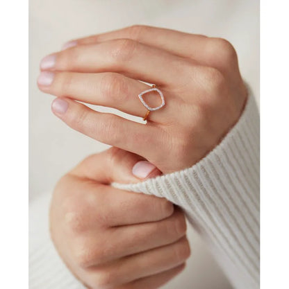 Gold Vermeil Riva Kite Diamond Ring - Diamond