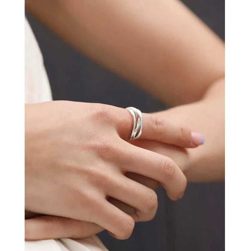 Sterling Silver Nura Crossover Ring