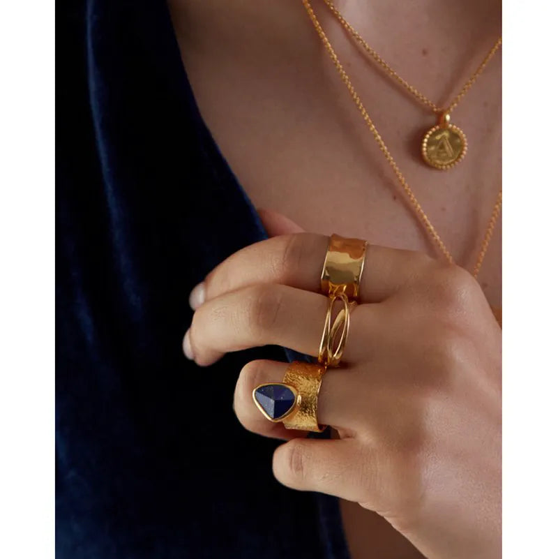 Gold Vermeil Deia Odyssey Ring - Lapis
