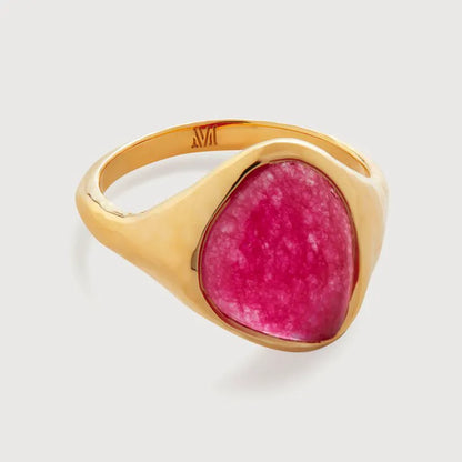 Gold Vermeil Rio Gemstone Ring - Pink Quartz