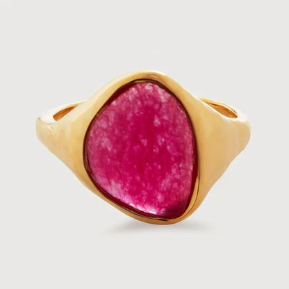 Gold Vermeil Rio Gemstone Ring - Pink Quartz