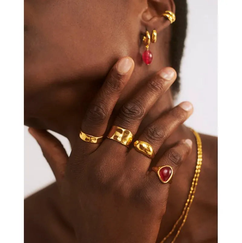 Gold Vermeil Rio Gemstone Ring - Pink Quartz