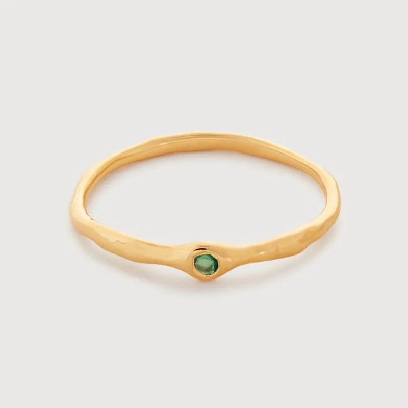 Gold Vermeil MV Siren™ Mini Gemstone Stacking Ring - Green Onyx